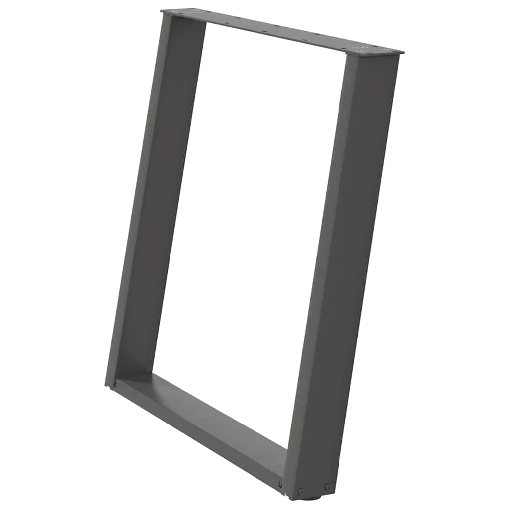 spisebordsben U-formet 2 stk. antracit 80x(72-73) cm stål