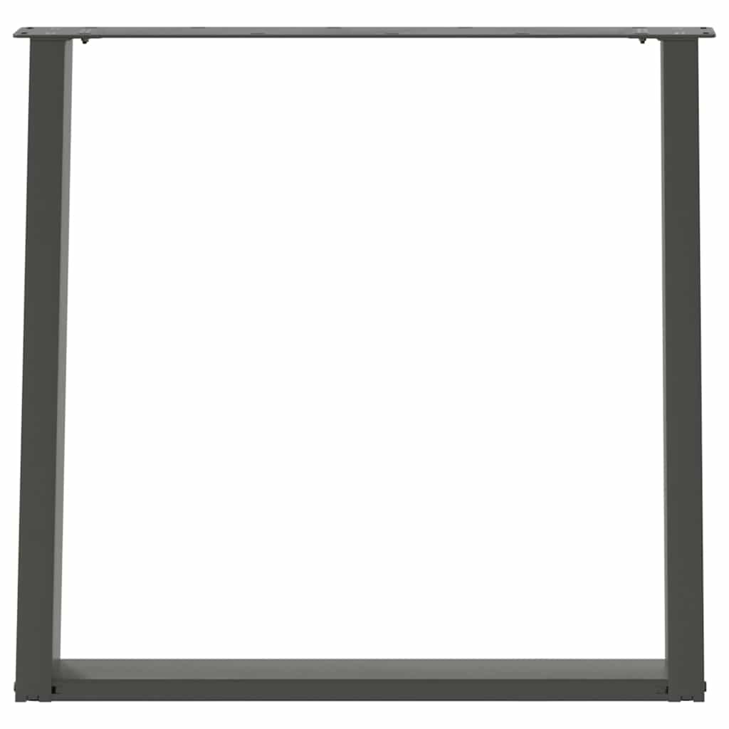 spisebordsben U-formet 2 stk. antracit 80x(72-73) cm stål
