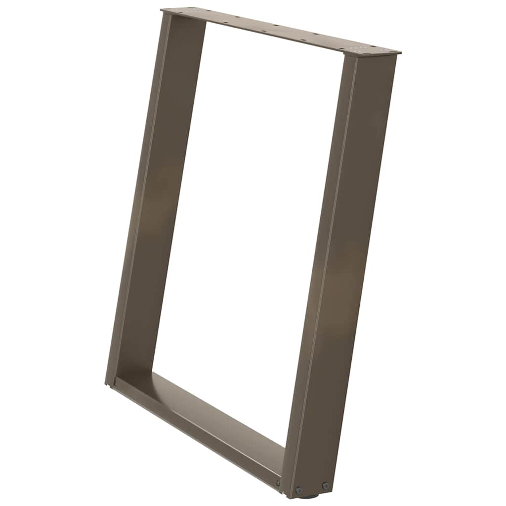 spisebordsben U-formet 2 stk. naturstål 80x(72-73) cm stål