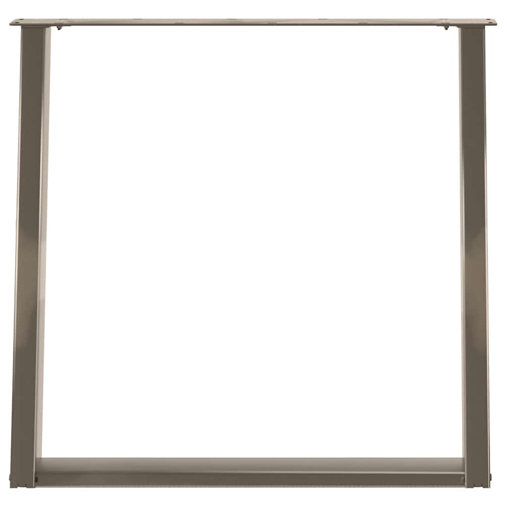 spisebordsben U-formet 2 stk. naturstål 80x(72-73) cm stål
