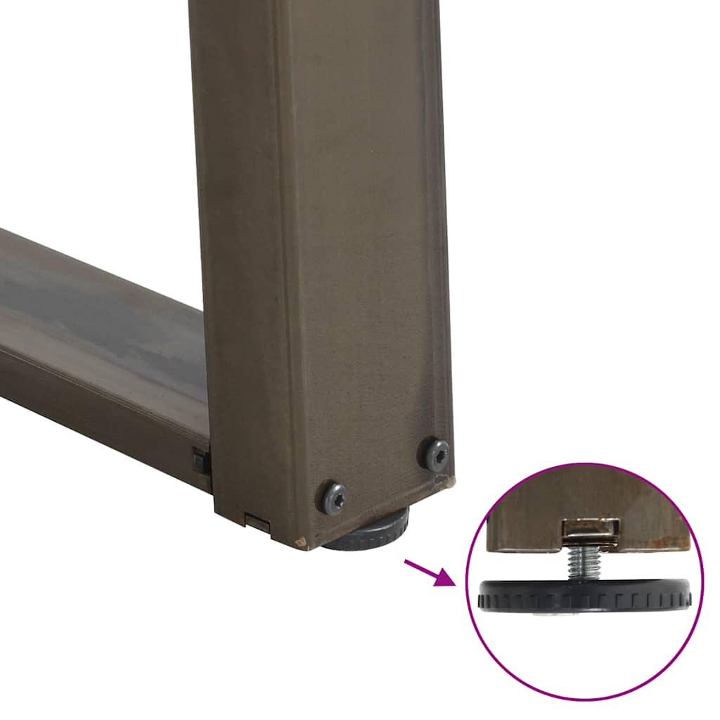 spisebordsben U-formet 2 stk. naturstål 80x(72-73) cm stål