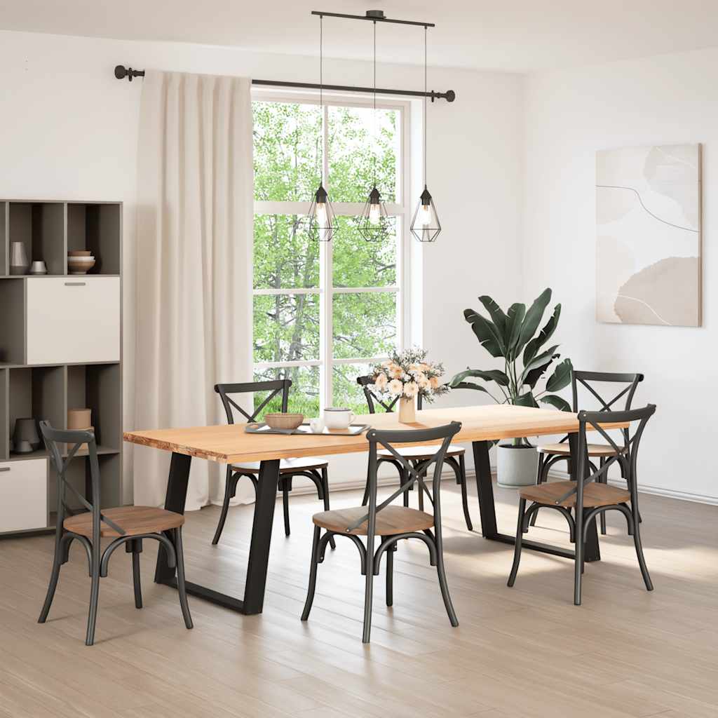 spisebordsben U-formet 2 stk. sort 100x(72-73) cm stål