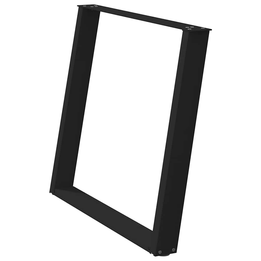 spisebordsben U-formet 2 stk. sort 100x(72-73) cm stål