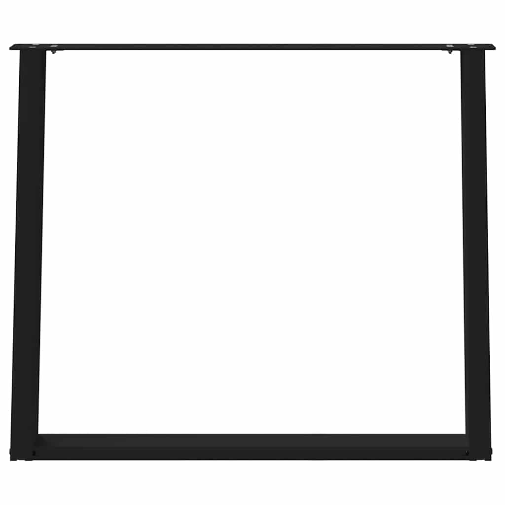 spisebordsben U-formet 2 stk. sort 100x(72-73) cm stål