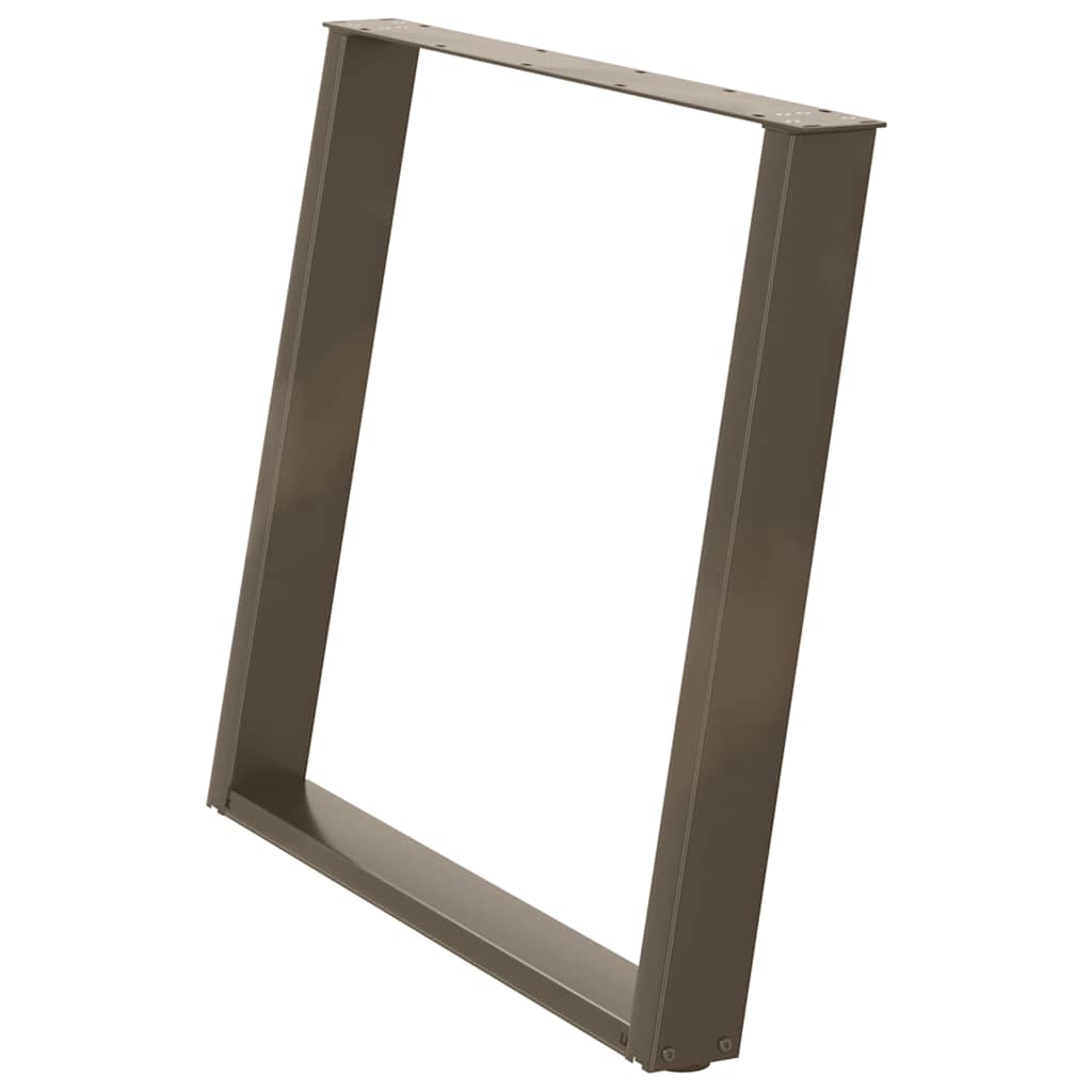 spisebordsben U-formet 2 stk. naturstål 100x(72-73) cm stål