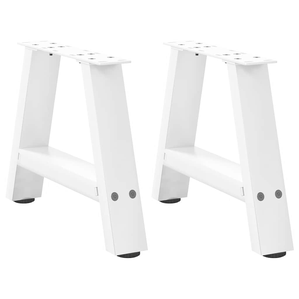 sofabordsben A-formet 2 stk. hvid 30x(30-31) cm stål