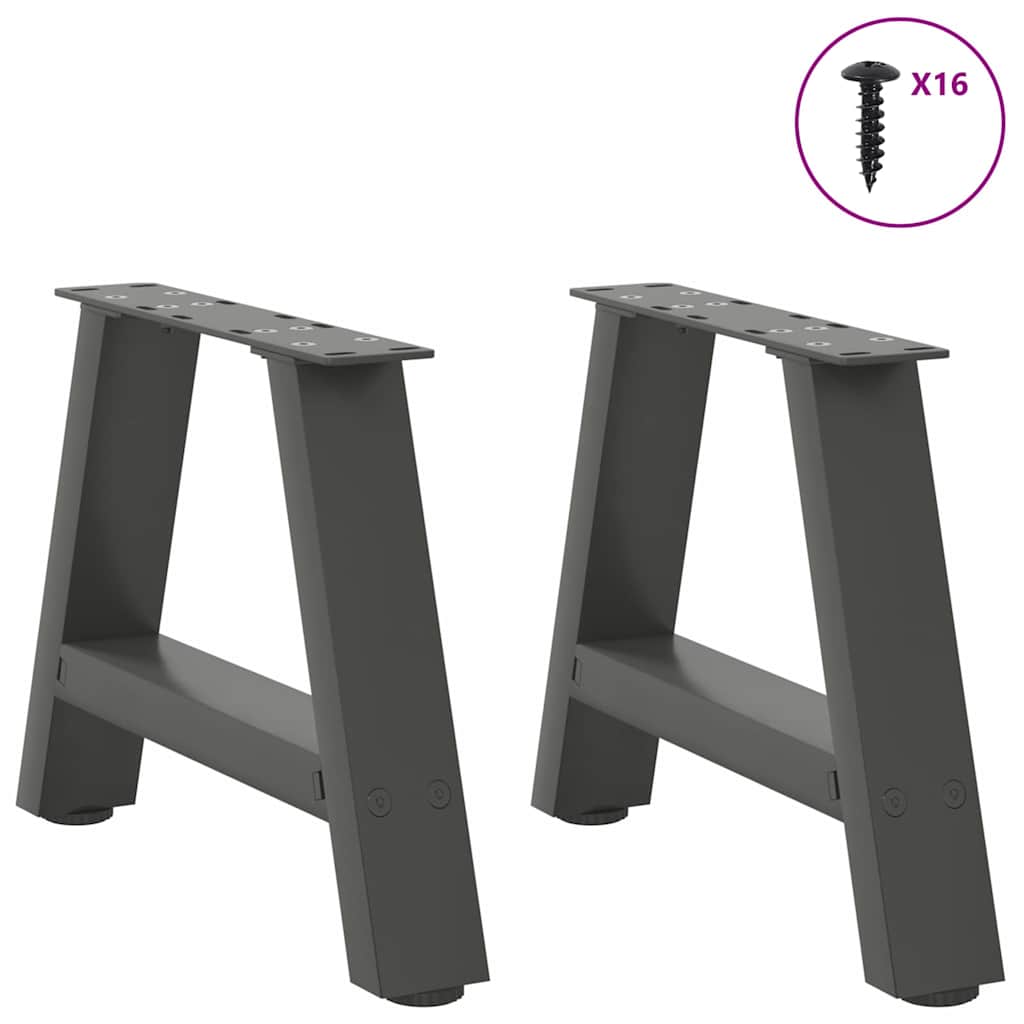sofabordsben A-formet 2 stk. antracit 30x(30-31) cm stål