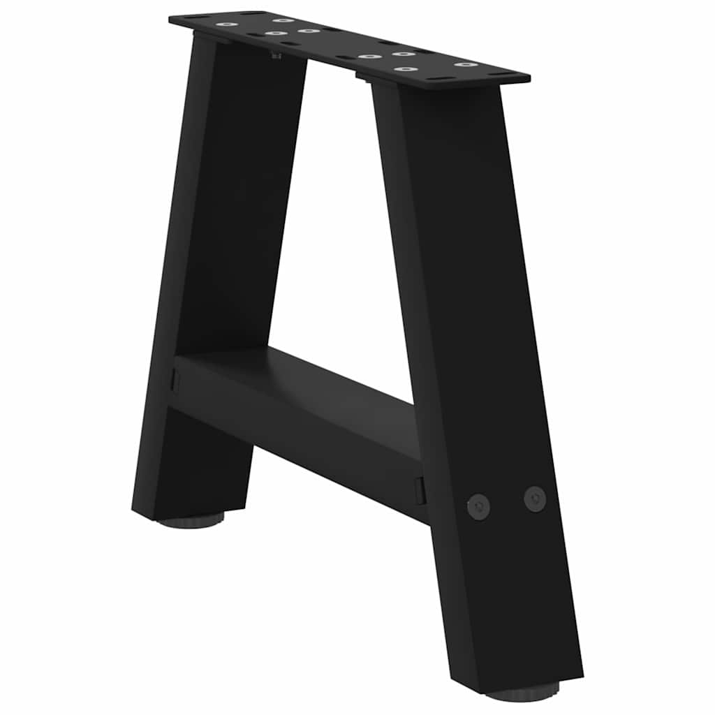 sofabordsben A-formet 2 stk. sort 50x(30-31) cm stål