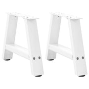 sofabordsben A-formet 2 stk. hvid 50x(30-31) cm stål