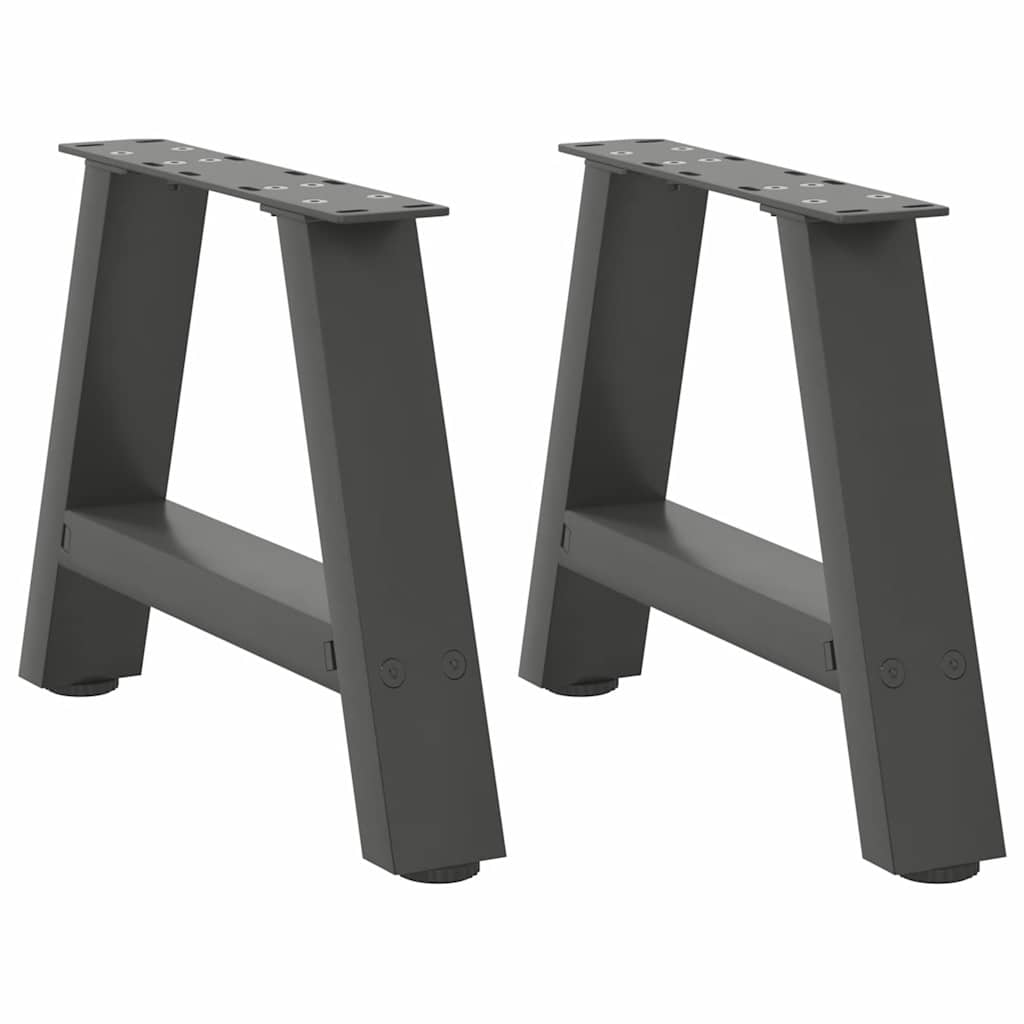 sofabordsben A-formet 2 stk. antracit 50x(30-31) cm stål