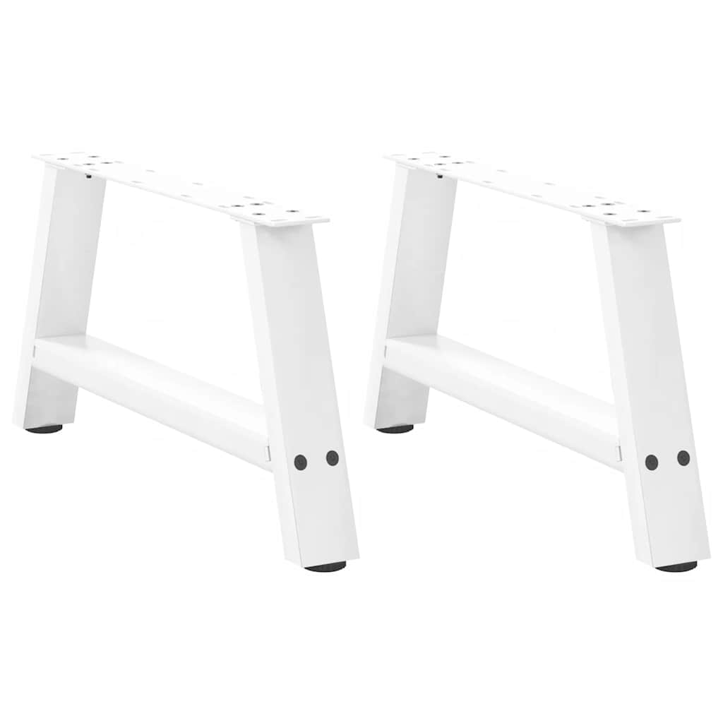 sofabordsben A-formet 2 stk. hvid 60x(30-31) cm stål