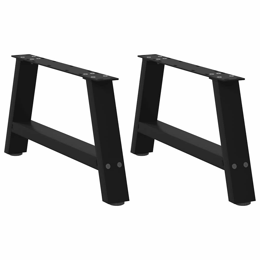 sofabordsben A-formet 2 stk. sort 70 x (30-31) cm stål
