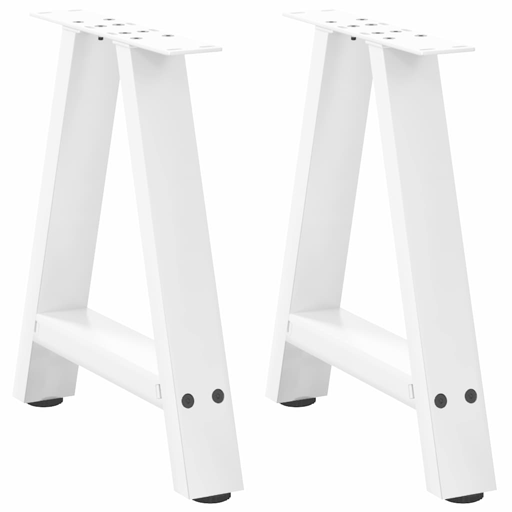 sofabordsben A-formet 2 stk. hvid 38 x (42-43) cm stål