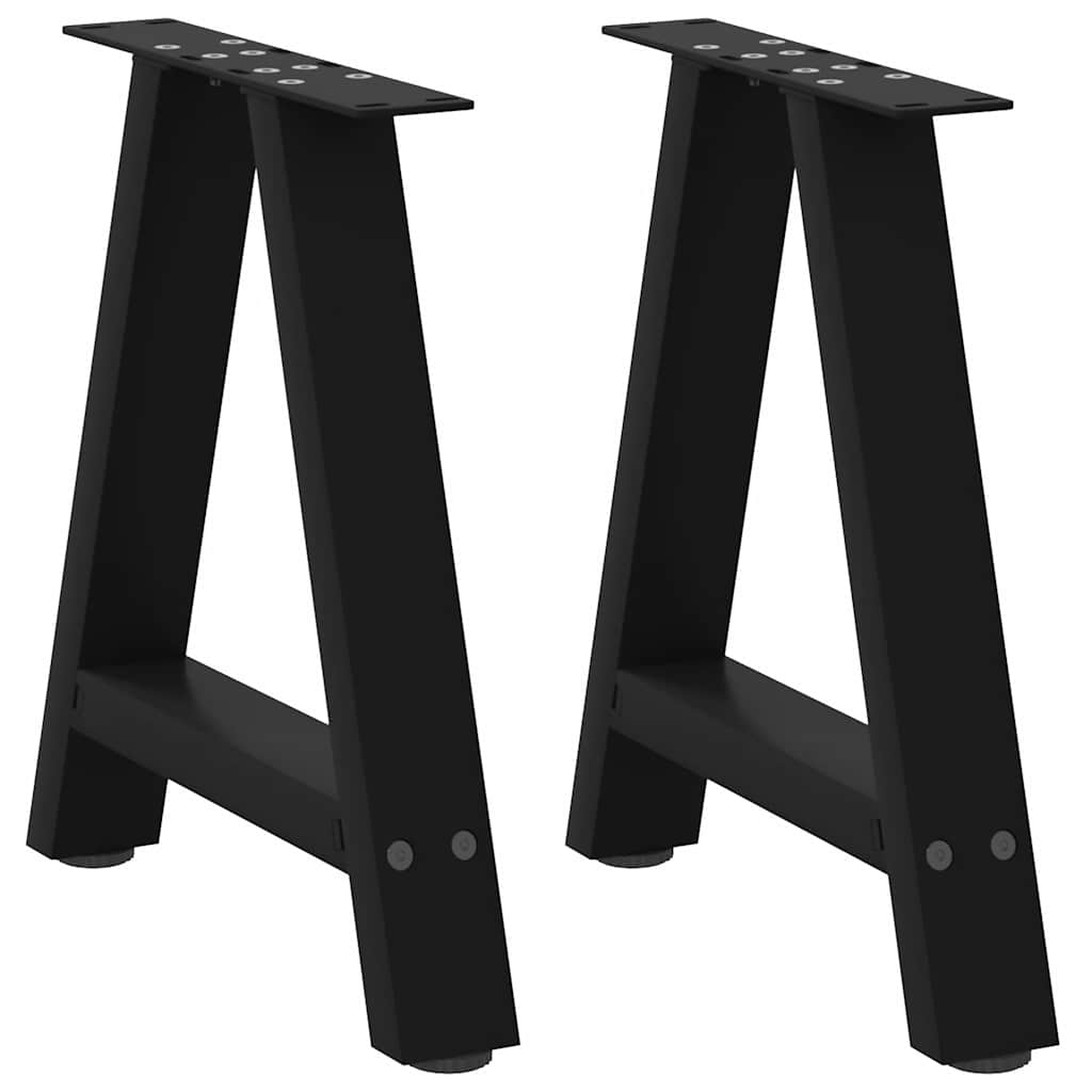 sofabordsben A-formet 2 stk. sort 50x(42-43) cm stål