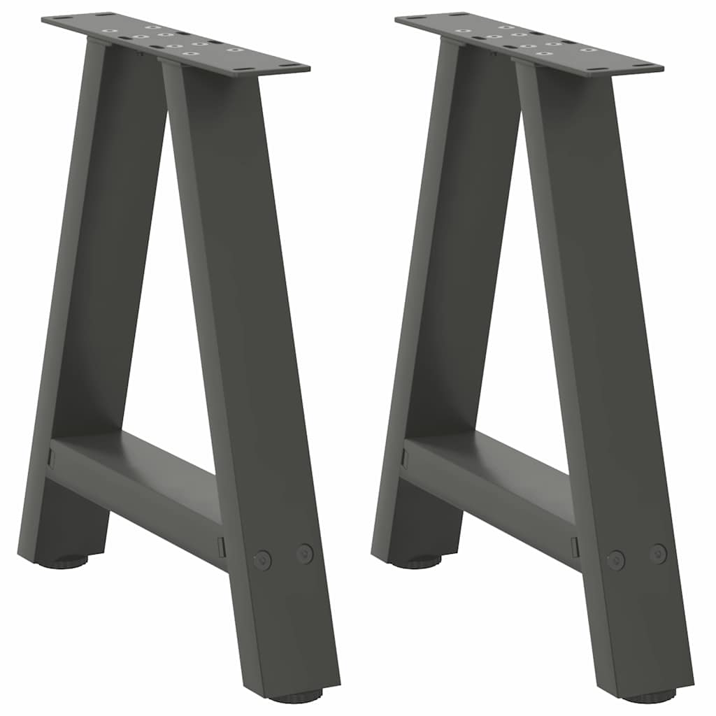 sofabordsben A-formet 2 stk. antracit 50x(42-43) cm stål