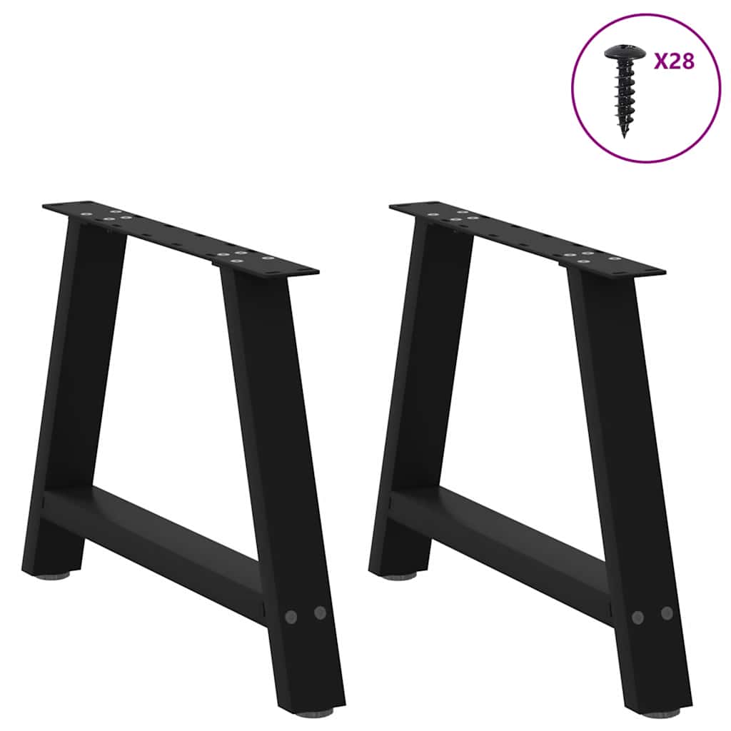 sofabordsben A-formet 2 stk. sort 70 x (42-43) cm stål
