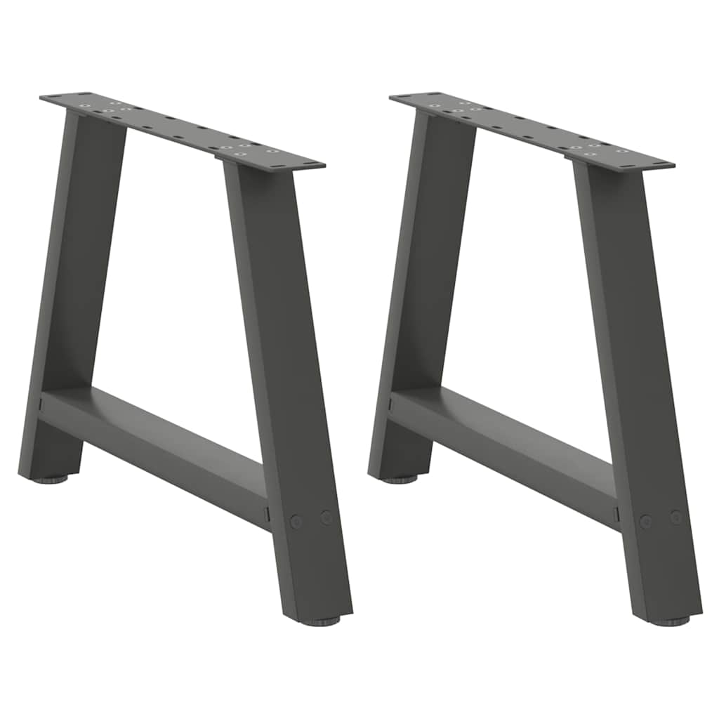 sofabordsben A-formet 2 stk. antracit 70x(42-43) cm stål