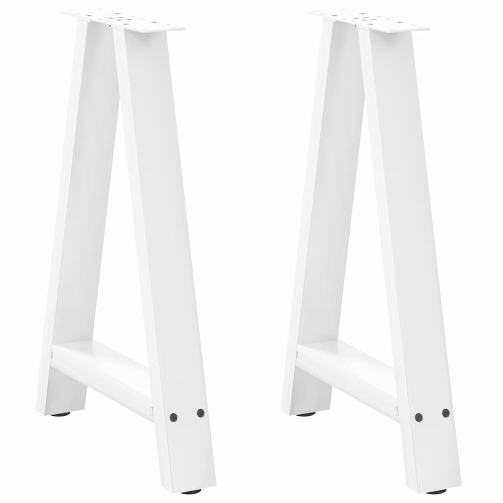 spisebordsben A-formet 2 stk. hvid 50x(72-73) cm stål