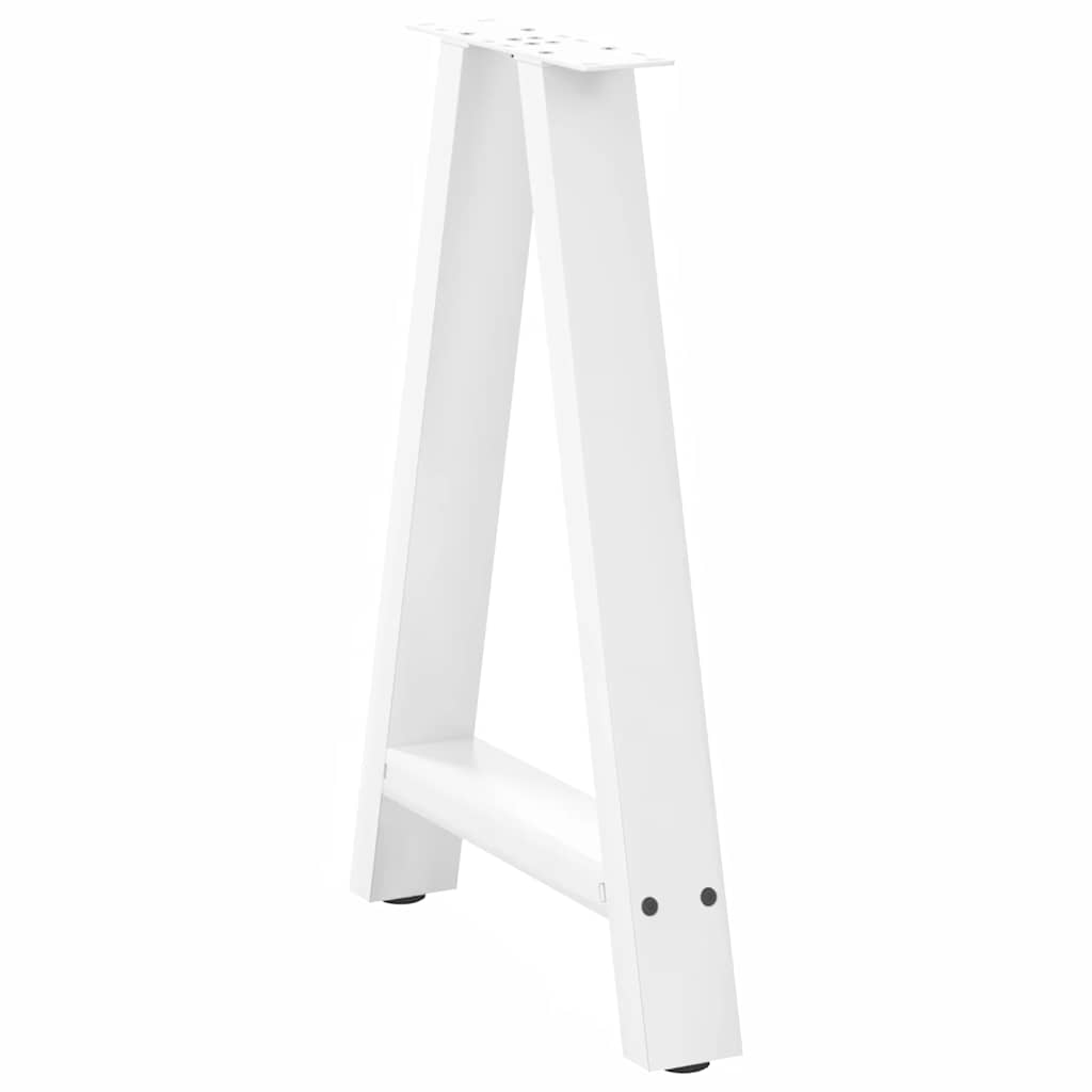 spisebordsben A-formet 2 stk. hvid 50x(72-73) cm stål