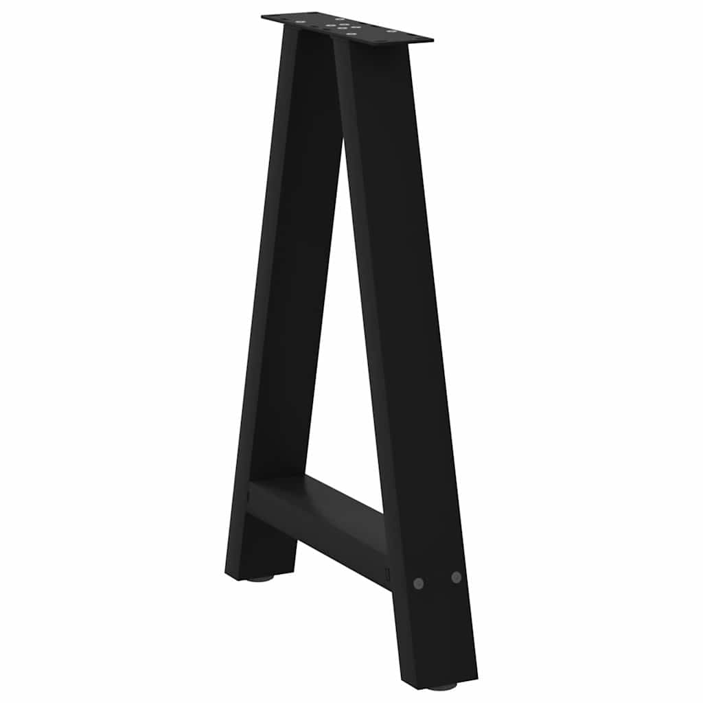 spisebordsben A-formet 2 stk. sort 60 x (72-73) cm stål