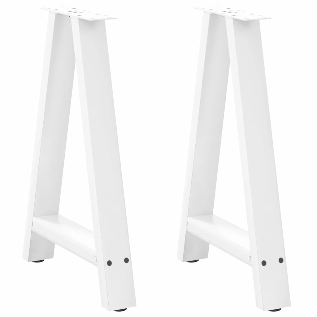 spisebordsben A-formet 2 stk. hvid 60 x (72-73) cm stål