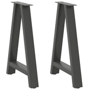 spisebordsben A-formet 2 stk. antracit 60 x (72-73) cm stål
