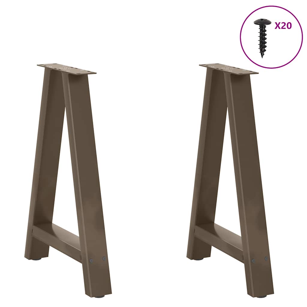 spisebordsben A-formet 2 stk. 60 x (72-73) cm stål
