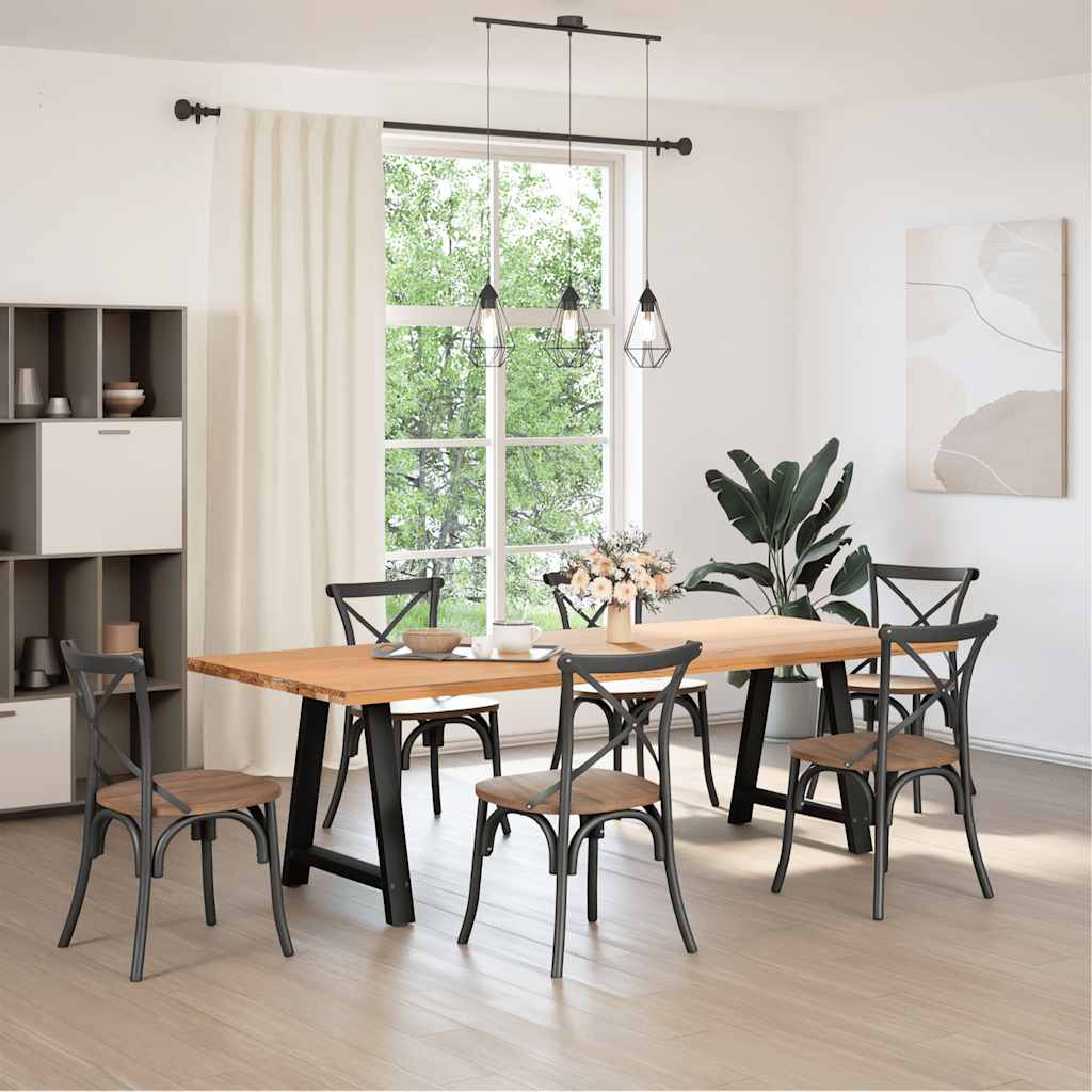 spisebordsben A-formet 2 stk. sort 70 x (72-73) cm stål
