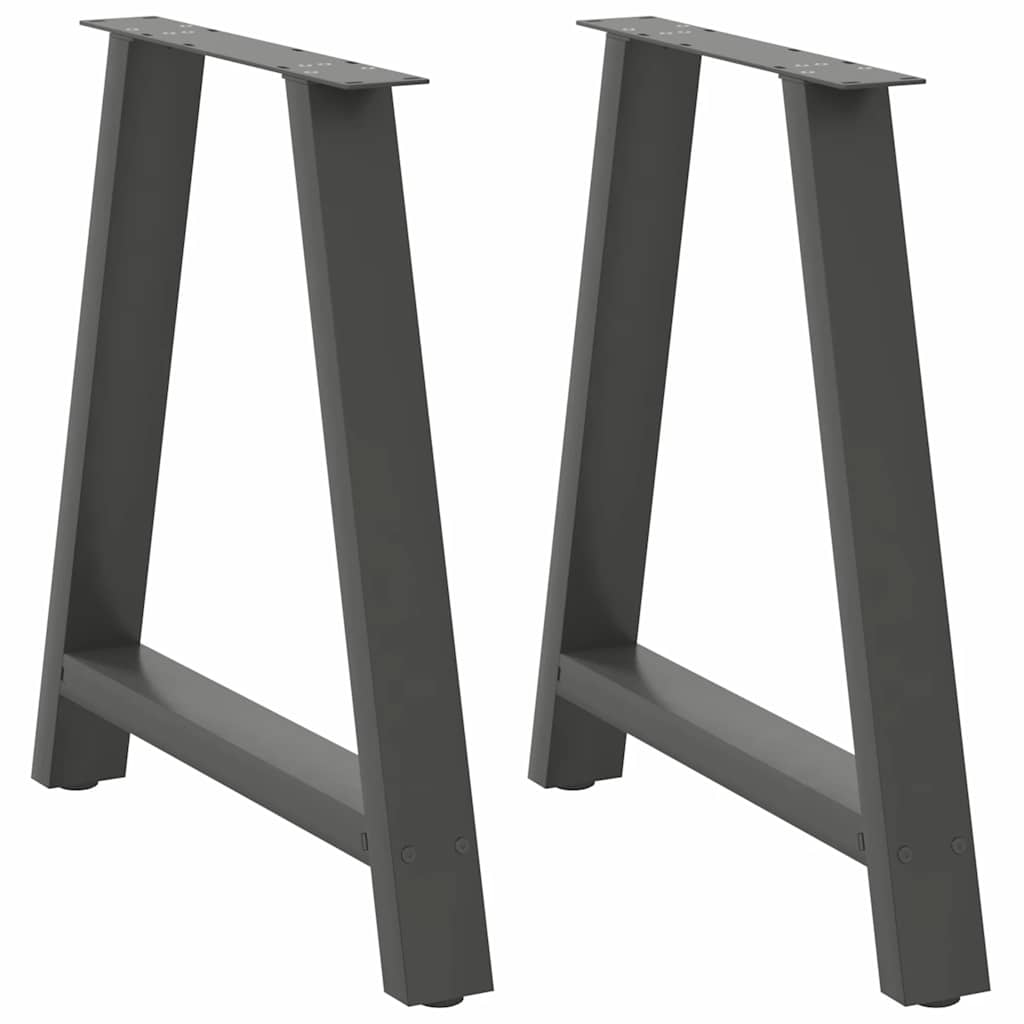 spisebordsben A-formet 2 stk. antracit 70 x (72-73) cm stål