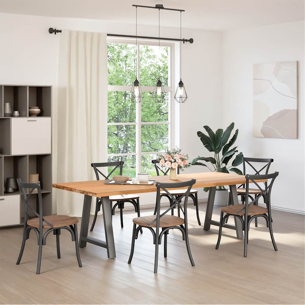 spisebordsben A-formet 2 stk. antracit 70 x (72-73) cm stål