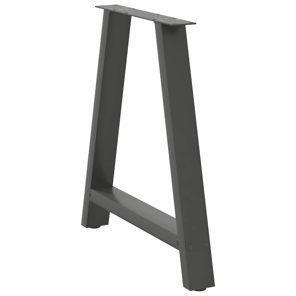 spisebordsben A-formet 2 stk. antracit 70 x (72-73) cm stål