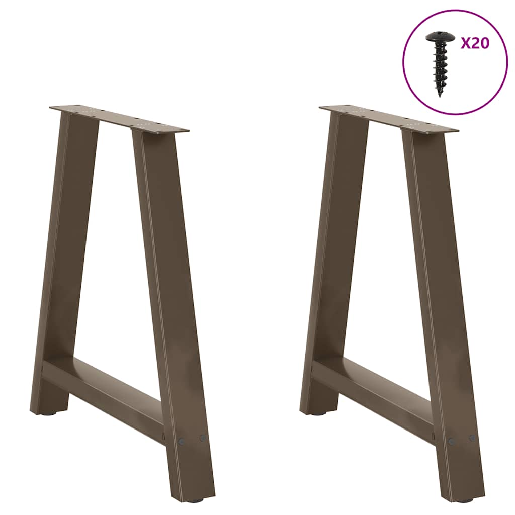 spisebordsben A-formet 2 stk. 70 x (72-73) cm stål