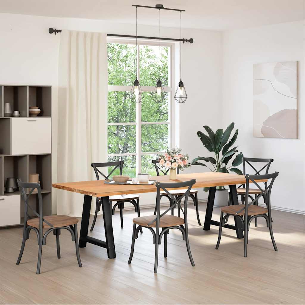 spisebordsben A-formet 2 stk. sort 80x(72-73) cm stål