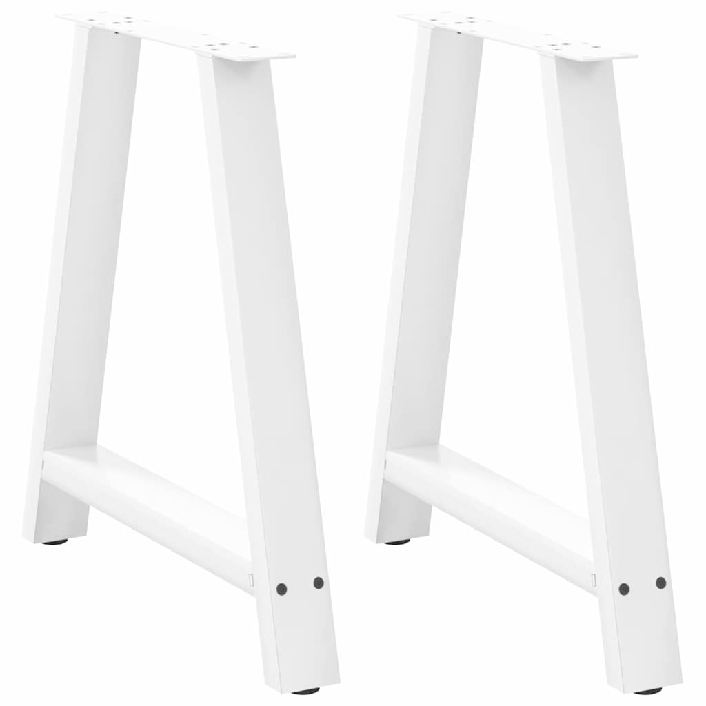 spisebordsben A-formet 2 stk. hvid 80x(72-73) cm stål