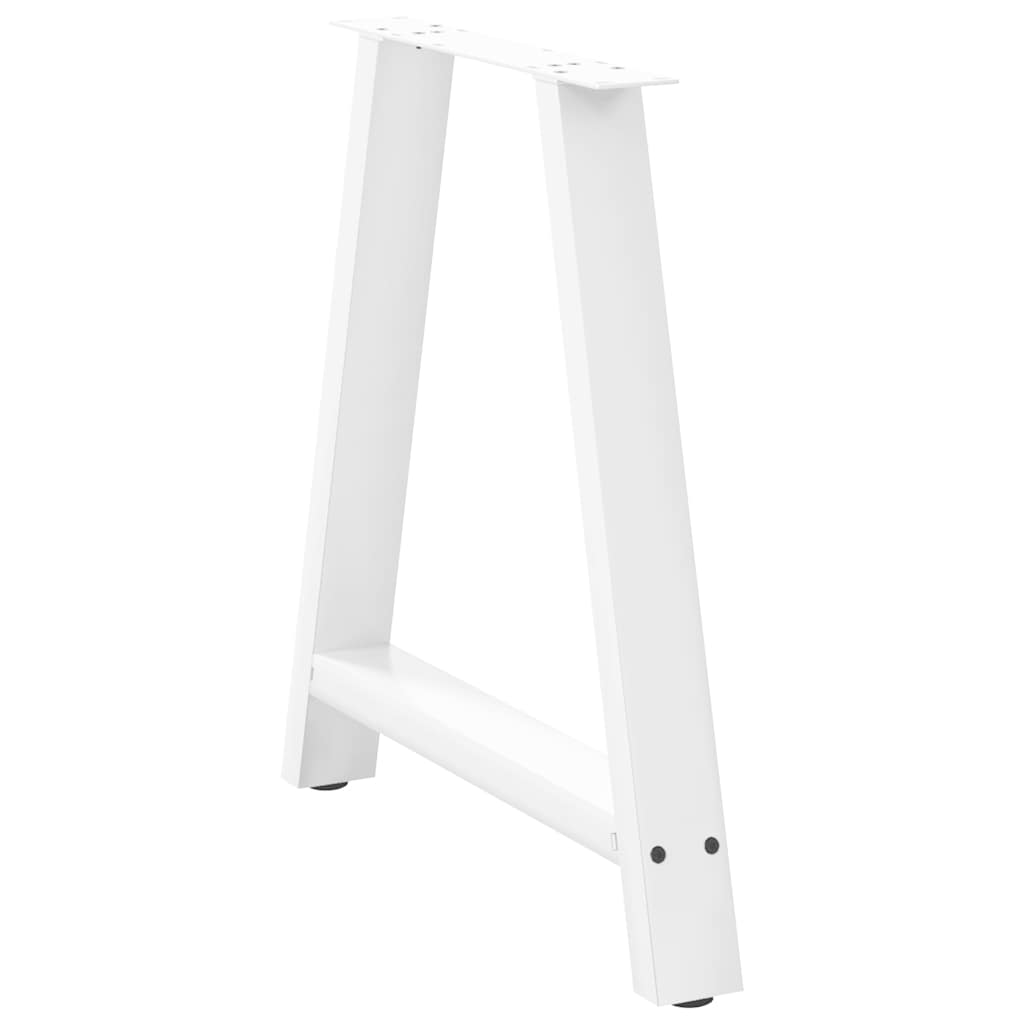 spisebordsben A-formet 2 stk. hvid 80x(72-73) cm stål