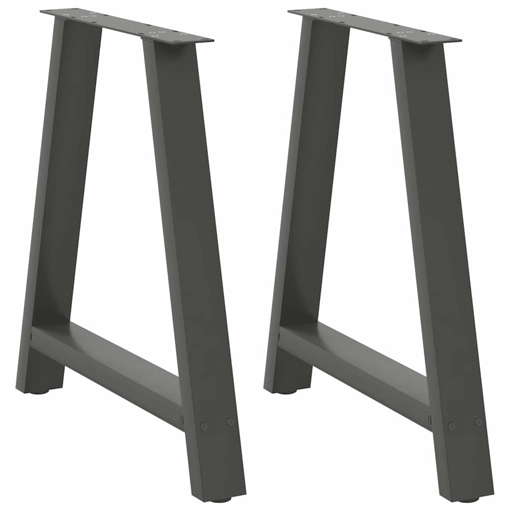 spisebordsben A-formet 2 stk. antracit 80x(72-73) cm stål