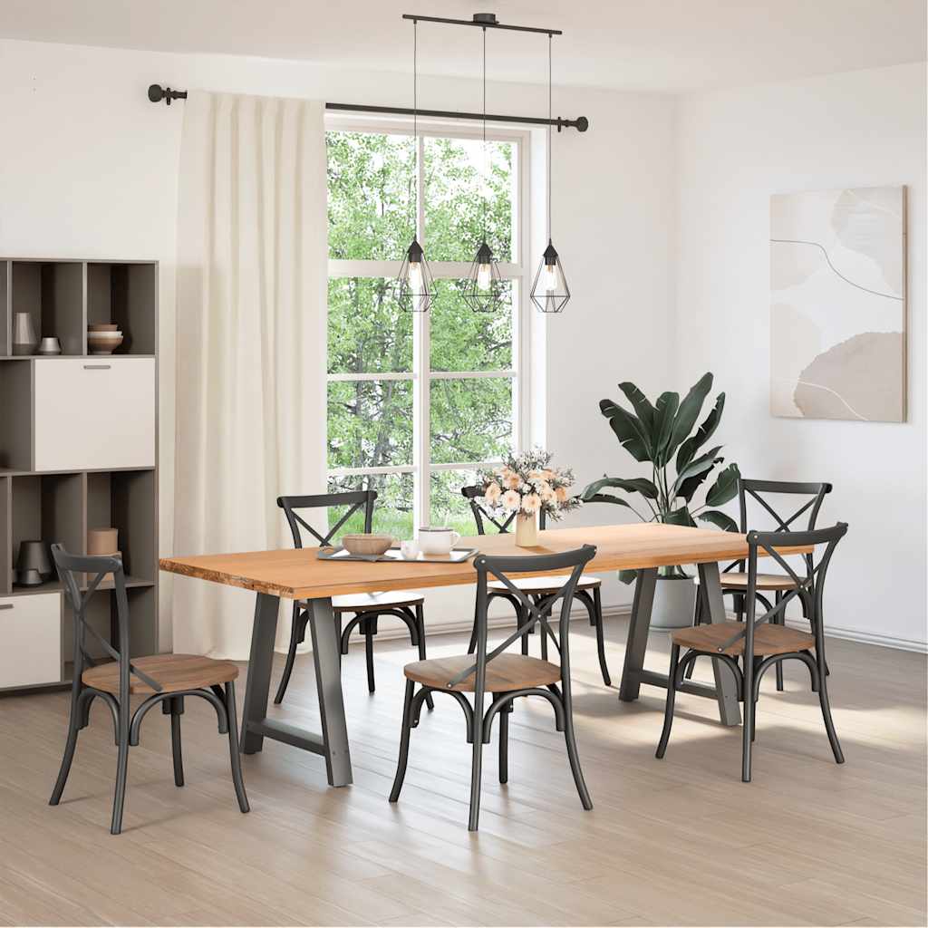 spisebordsben A-formet 2 stk. antracit 80x(72-73) cm stål