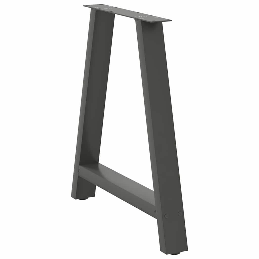 spisebordsben A-formet 2 stk. antracit 80x(72-73) cm stål