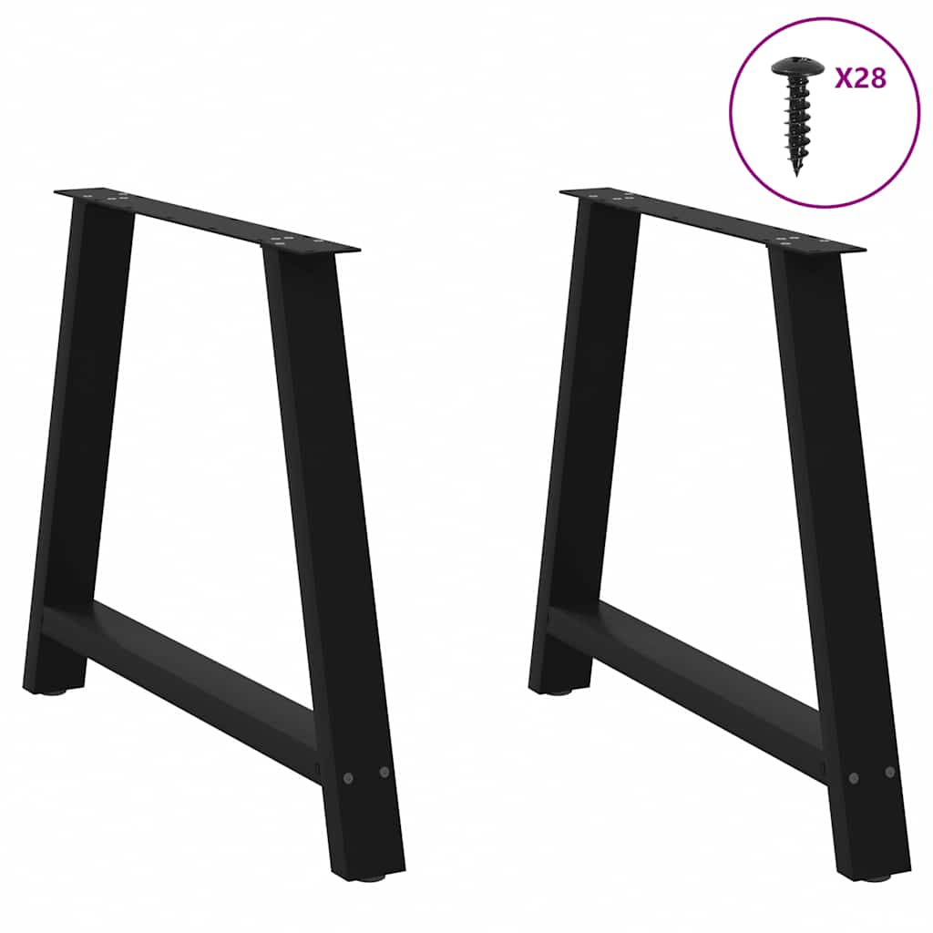 spisebordsben A-formet 2 stk. sort 90 x (72-73) cm stål