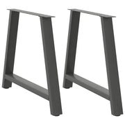 spisebordsben A-formet 2 stk. antracit 90x(72-73) cm stål