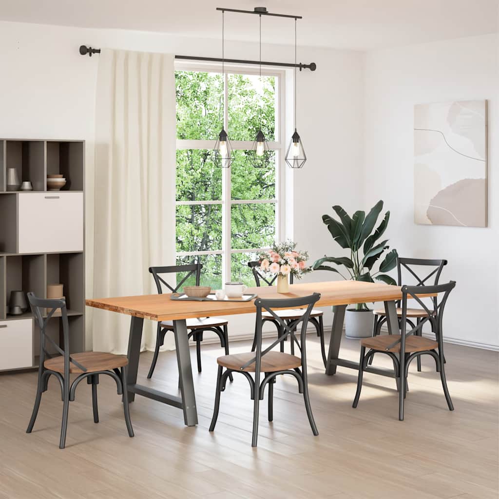 spisebordsben A-formet 2 stk. antracit 90x(72-73) cm stål