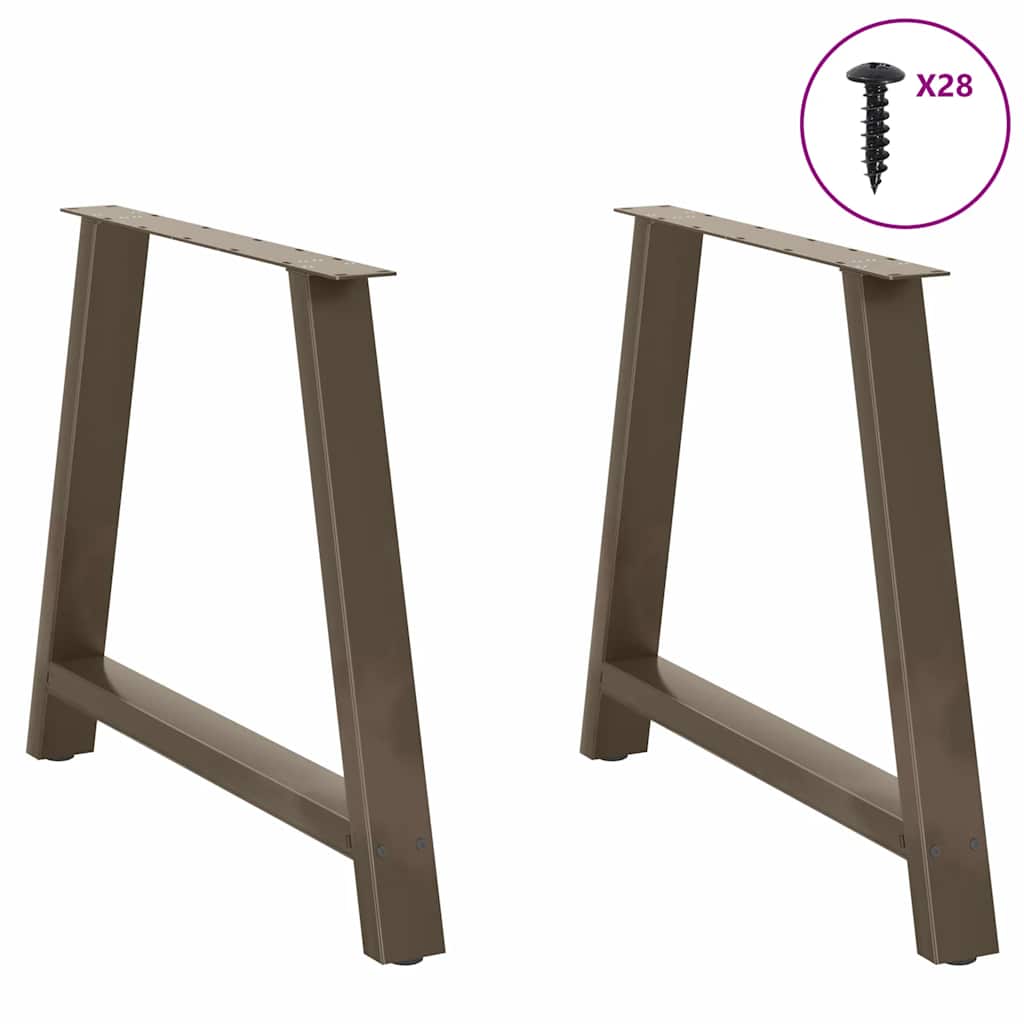 spisebordsben A-formet 2 stk. 90 x (72-73) cm stål