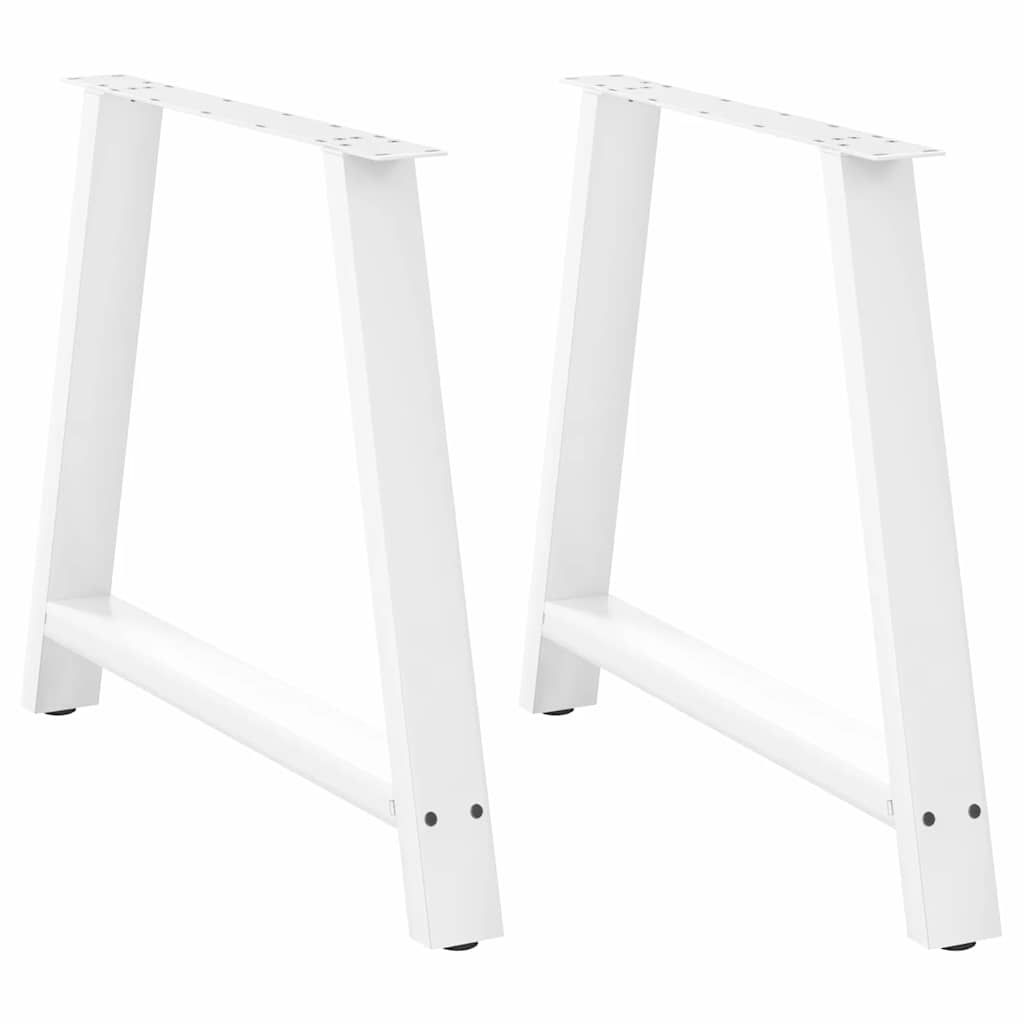 spisebordsben A-formet 2 stk. hvid 100x(72-73) cm stål