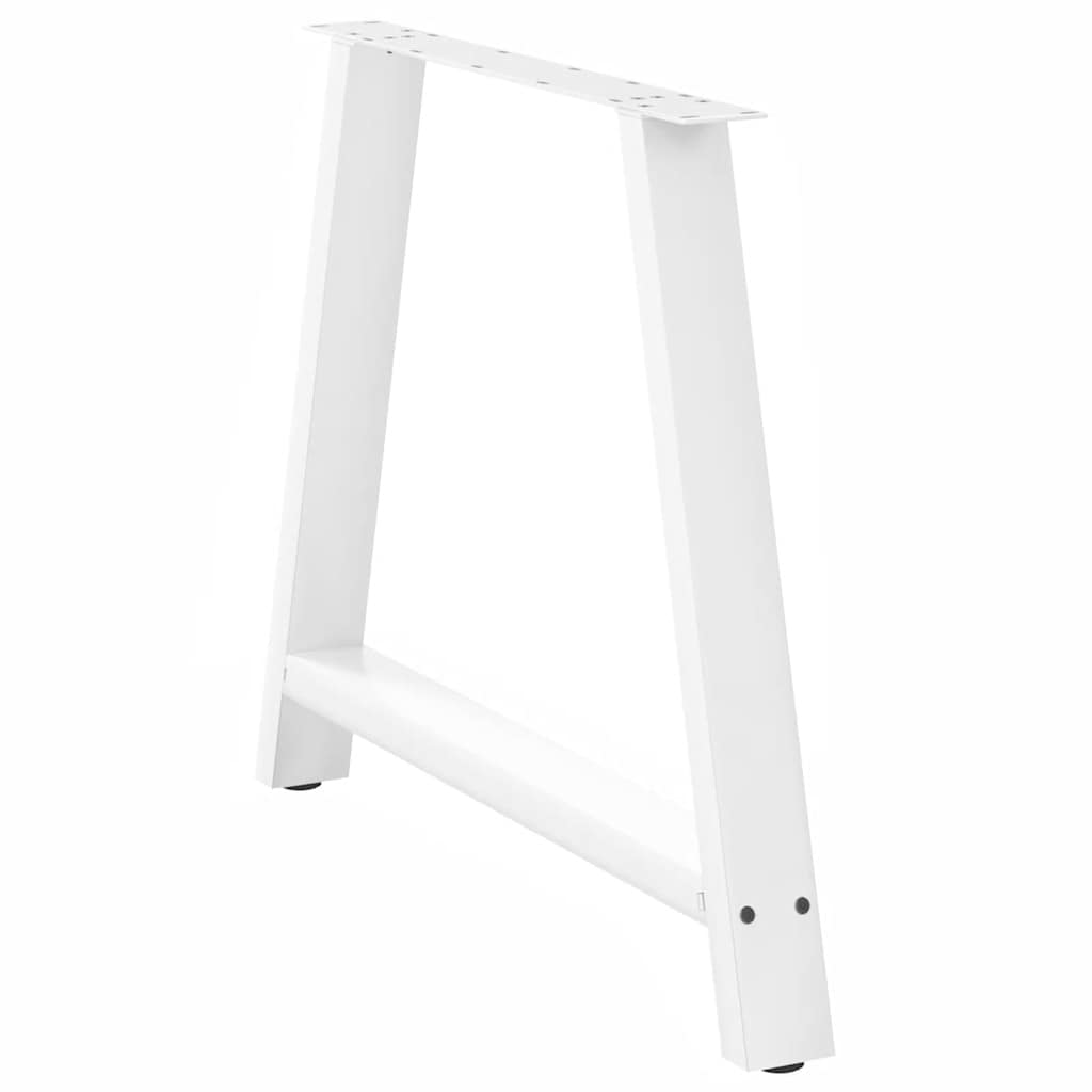 spisebordsben A-formet 2 stk. hvid 100x(72-73) cm stål