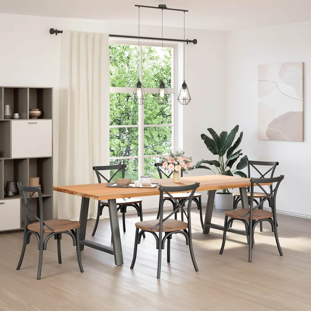 spisebordsben A-formet 2 stk. antracit 100x(72-73) cm stål