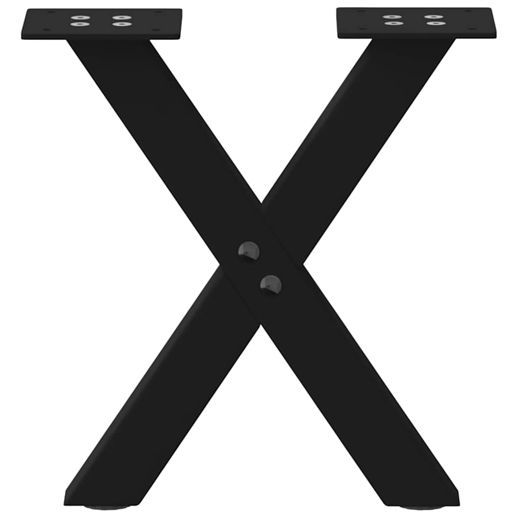 sofabordsben X-formet 2 stk. sort 30x(30-31) cm stål