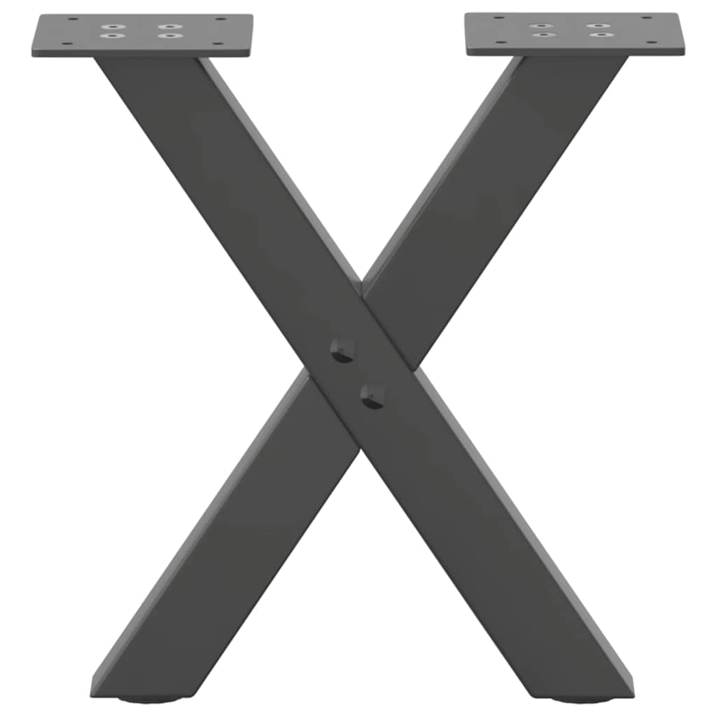 sofabordsben X-formet 2 stk. antracit 30x(30-31) cm stål