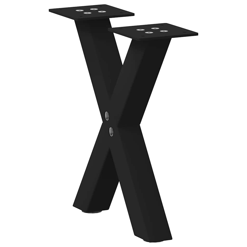 sofabordsben X-formet 2 stk. sort 37x(30-31) cm stål