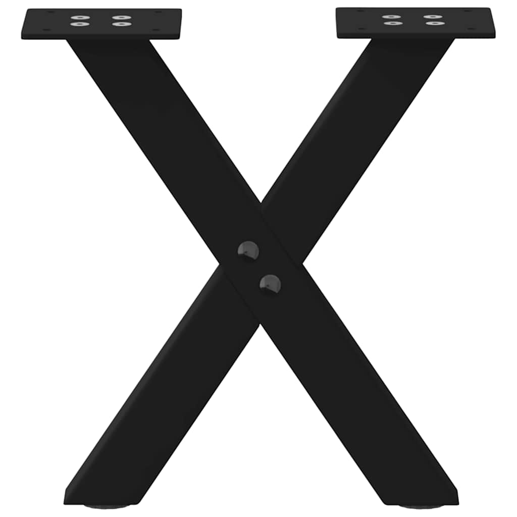 sofabordsben X-formet 2 stk. sort 37x(30-31) cm stål