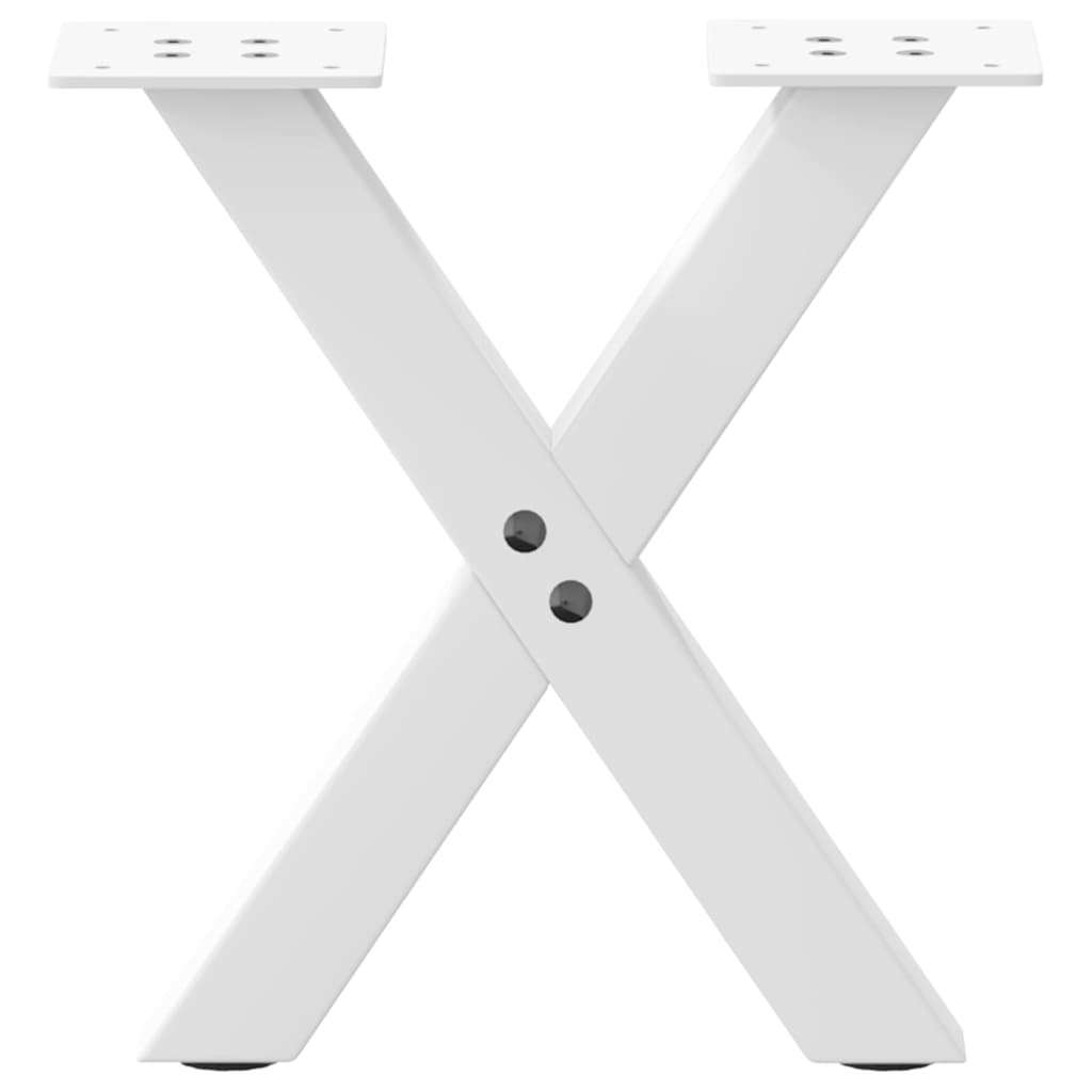 sofabordsben X-formet 2 stk. hvid 37x(30-31) cm stål